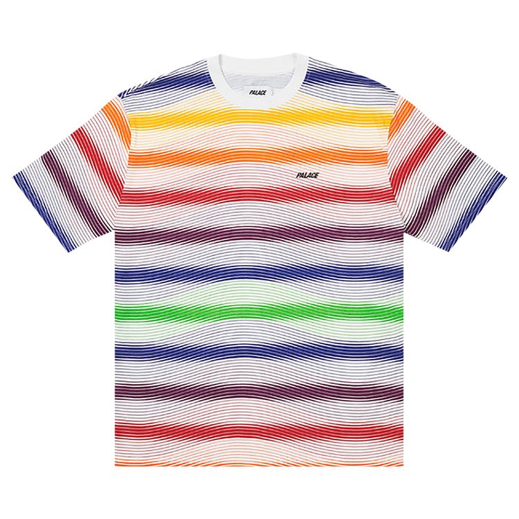 Palace Wavey Stripe T Shirt White