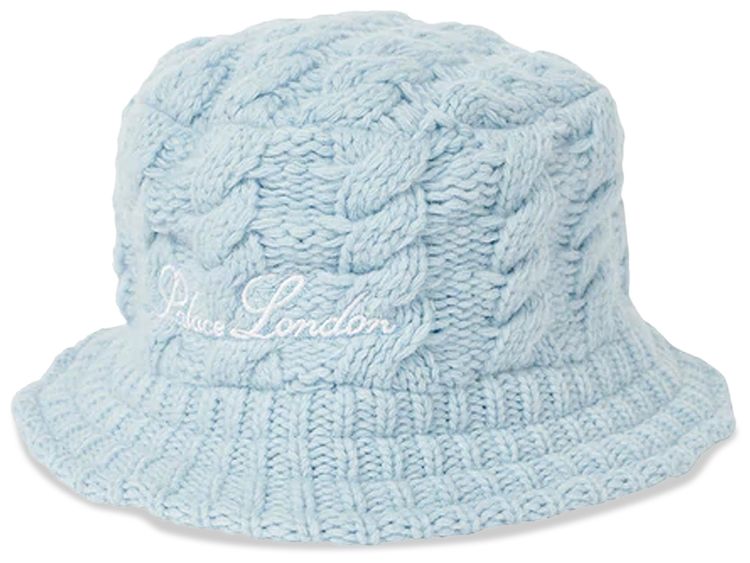 Palace Cable Knit Bucket Hat Baby Blue