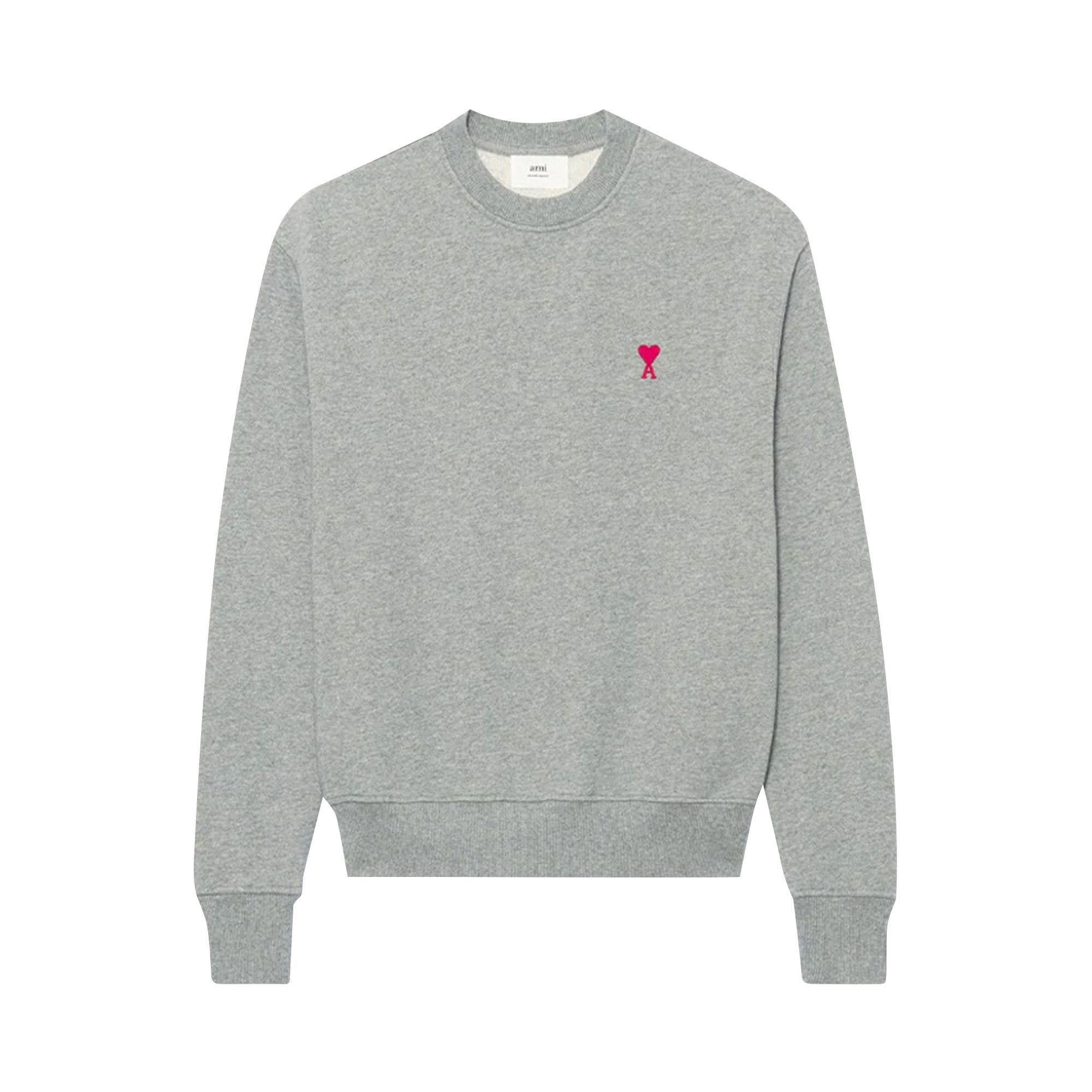 AMI｜LONG-SLEEVED ROUND NECK T-SHIRTS (UTS200 701 055) Buy Ami Long Sleeve T-Shirt 'Heather Grey' - UTS200 701 055
