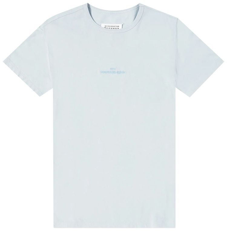 Maison Margiela Upside Down Logo T Shirt Light Blue