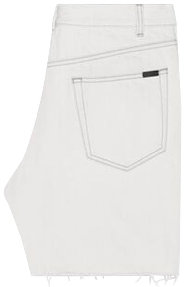 Saint Laurent Raw Edge Baggy Denim Shorts GreyOff White