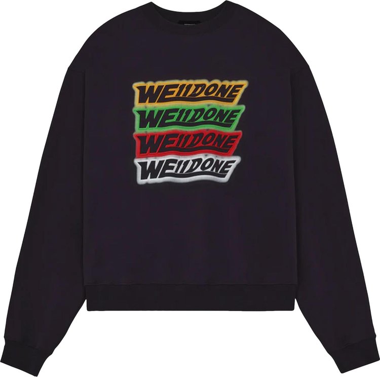 We11done Rainbow Front Logo Sweatshirt 'Black'