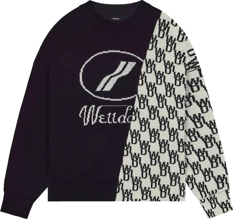 We11done WD1 Graphic Mix Logo Sweater 'Black'