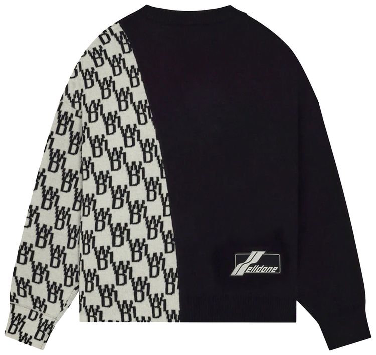 We11done WD1 Graphic Mix Logo Sweater Black