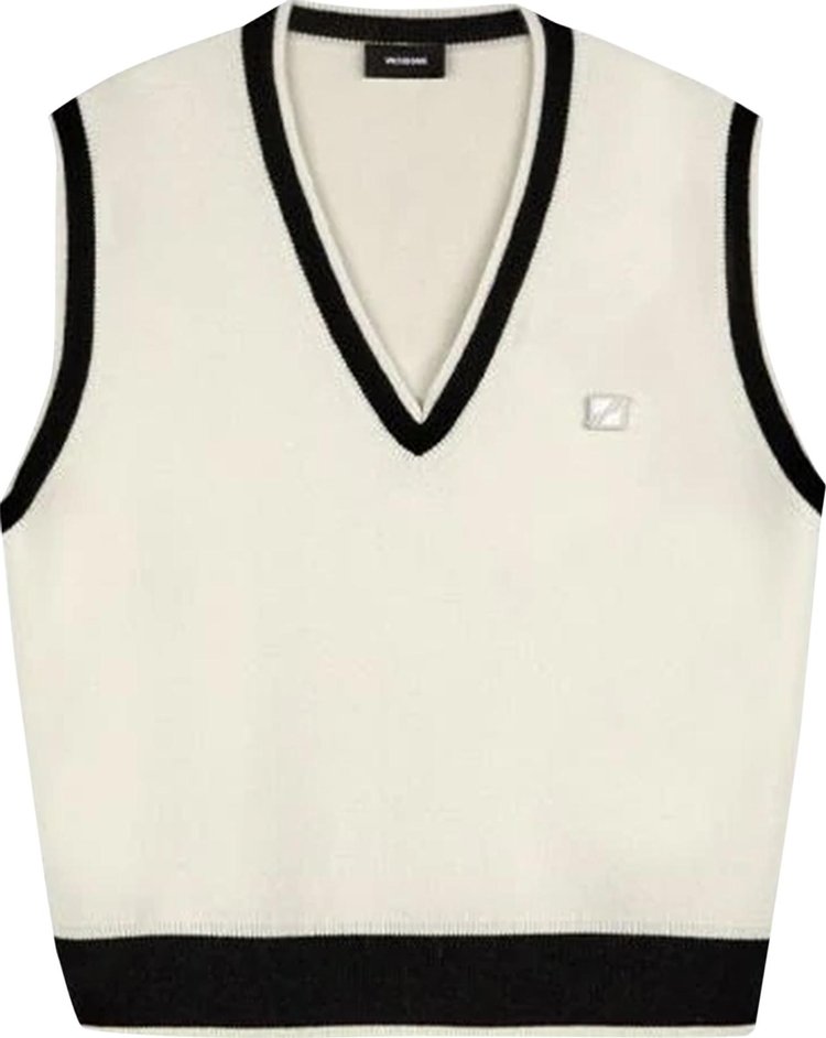 We11done Logo Metal Detail Knit Vest 'Ivory'