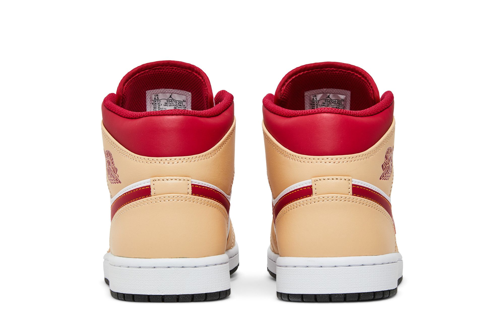 Buy Air Jordan 1 Mid 'Light Curry Cardinal Red' - 554724 201