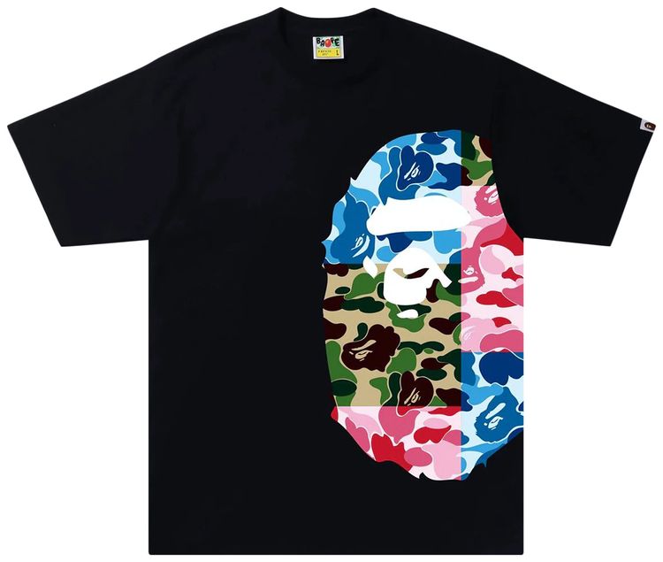 BAPE ABC Camo Crazy Side BIg Ape Head Tee Black