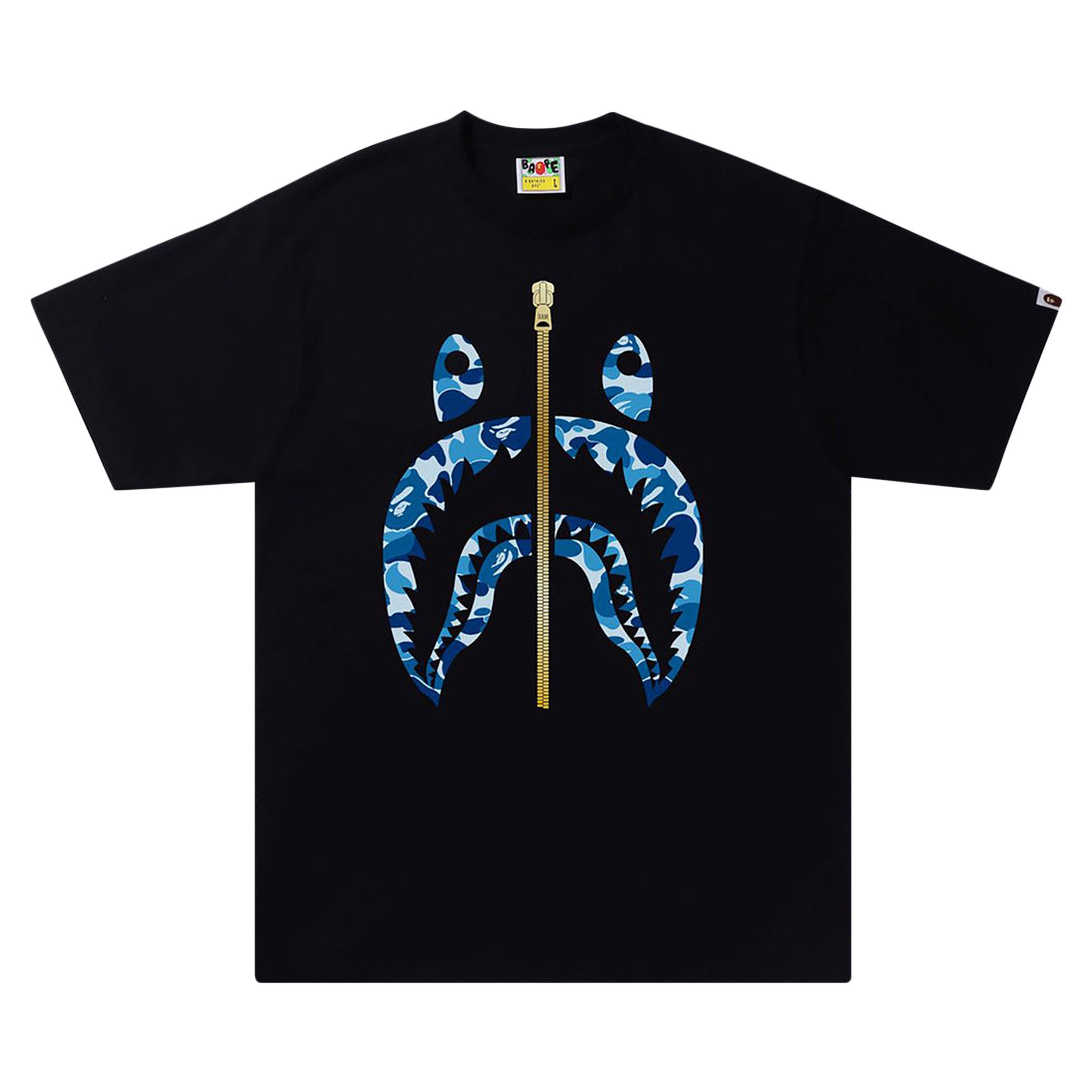 Buy BAPE ABC Camo Shark Tee 'Black/Blue' - 1I30 110 008