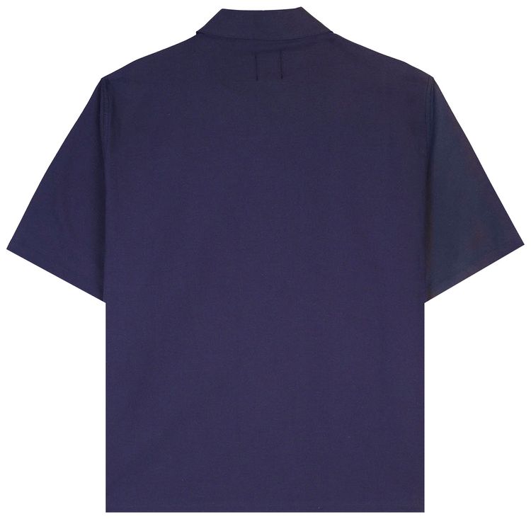 Brain Dead Wounds Heal Short Sleeve Button Up Shirt Navy