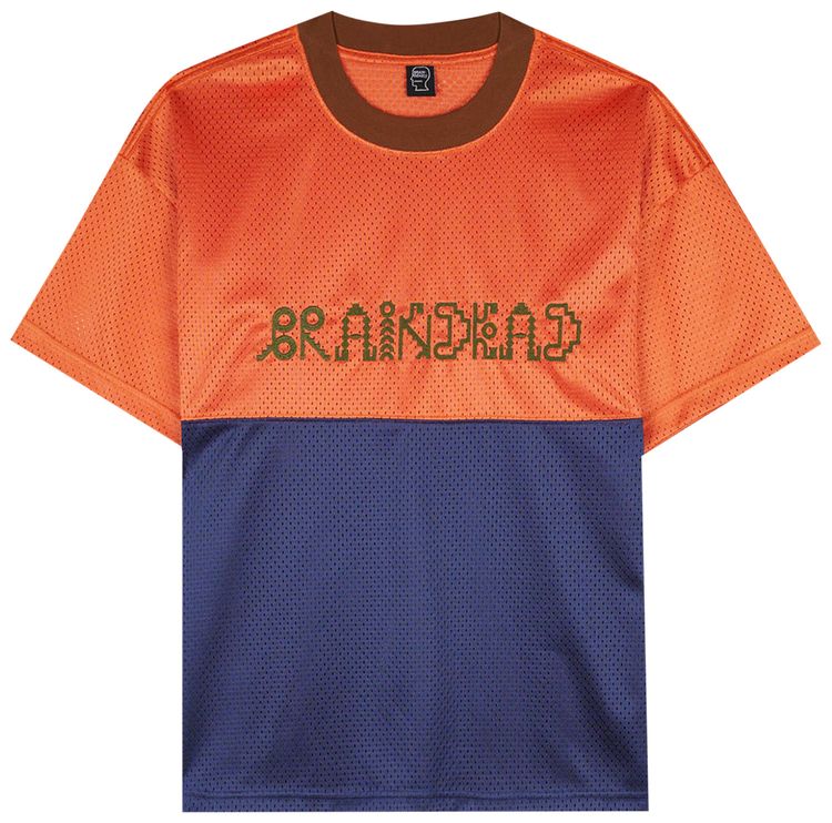 Brain Dead Maze Football Mesh Shirt OrangeNavy