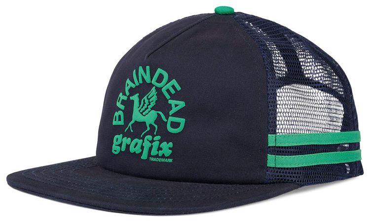 Brain Dead Grafix 5 Panel Trucker Cap NavyTeal