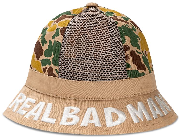 Real Bad Man Lost Hike Rbucket Hat Tan Camo