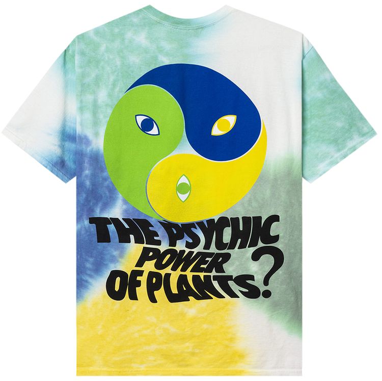 Real Bad Man Psychic Plant Tie Dye Short Sleeve Shirt BlueGreen