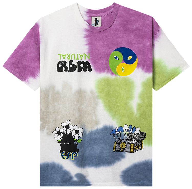 Real Bad Man Psychic Plant Tie Dye Short Sleeve Shirt Pink Tie Dye