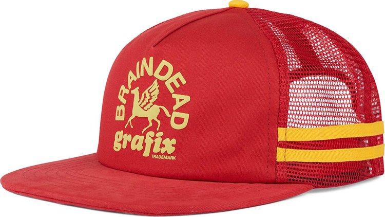 Brain Dead Grafix 5 Panel Trucker Cap Red