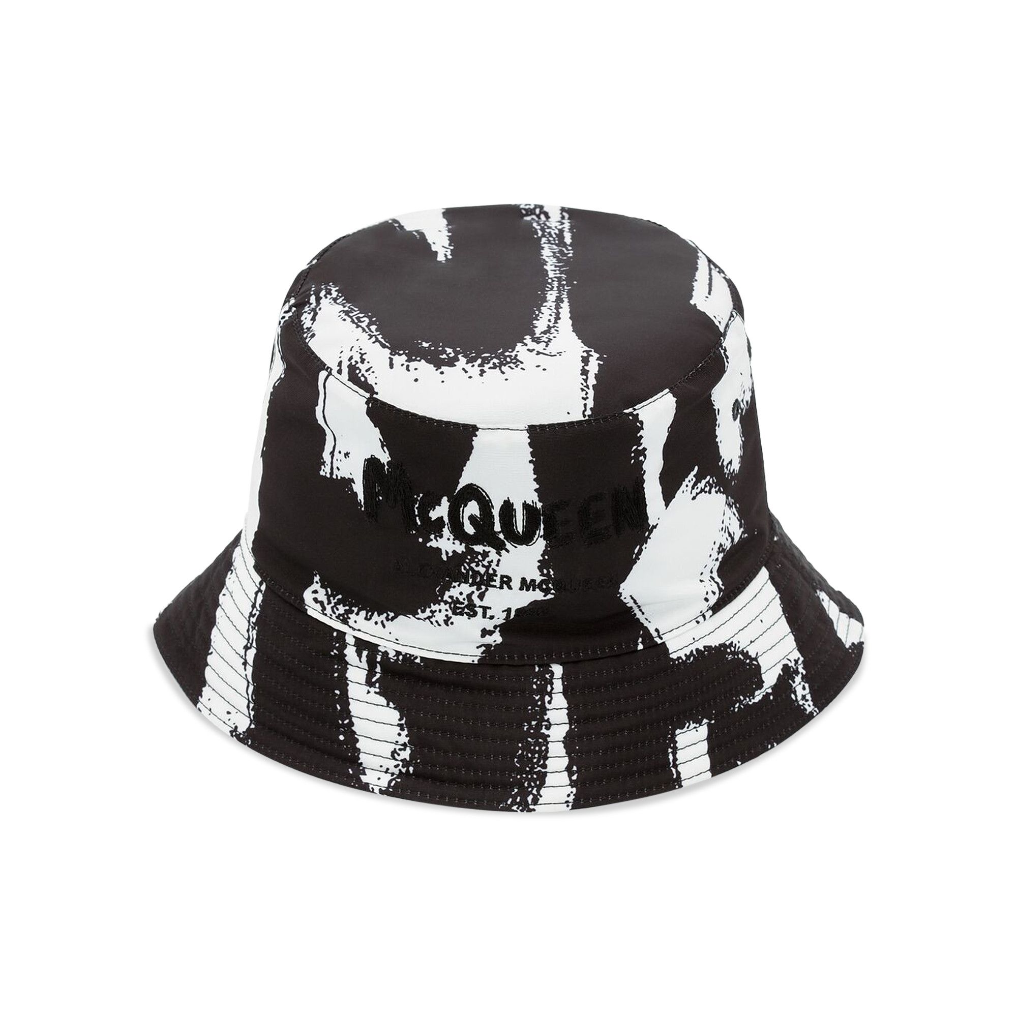 Buy Alexander McQueen Graffiti Hat 'Black/Ivory' - 7056834404Q1078