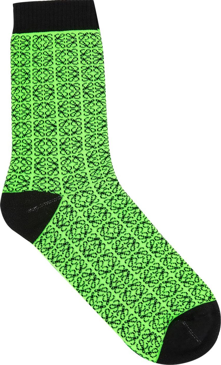 Loewe All Over Anagram Socks 'Black/Green'
