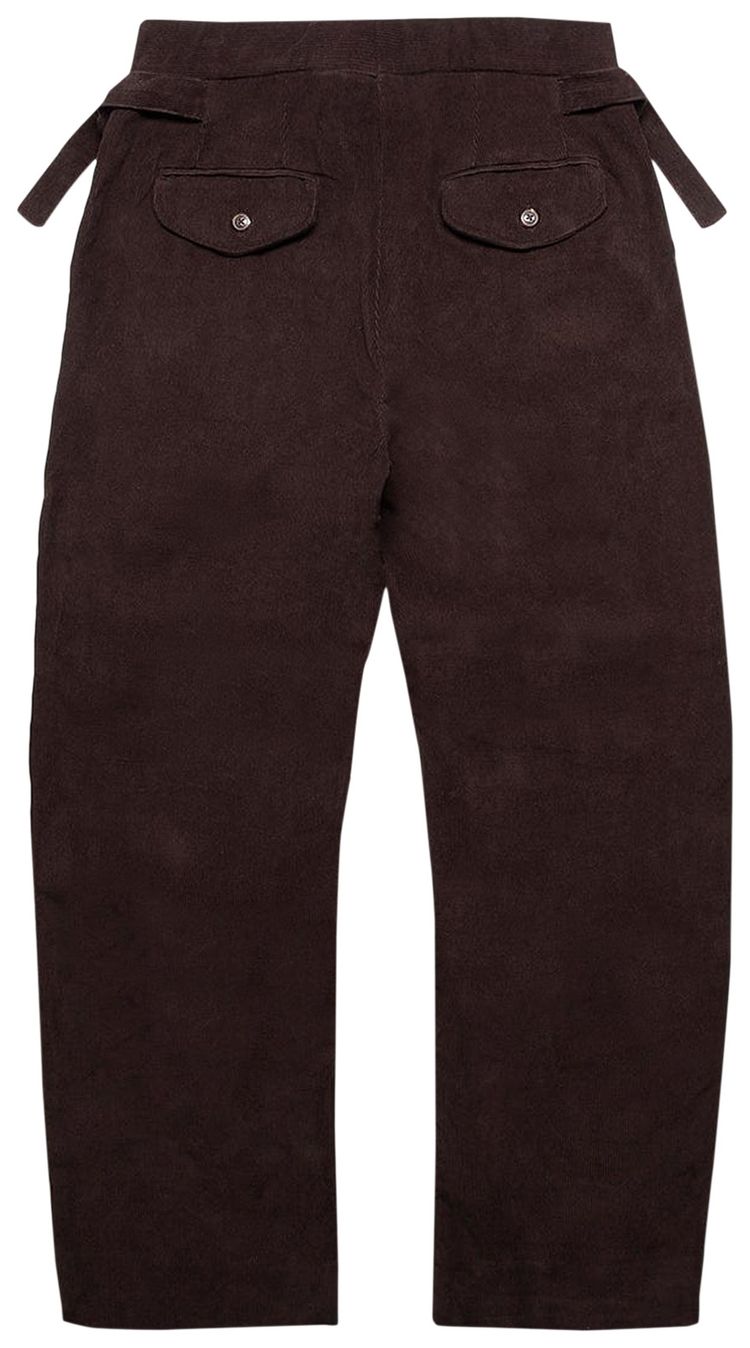 Bode Corduroy Lookout Embroidered Side Tie Trousers Brown