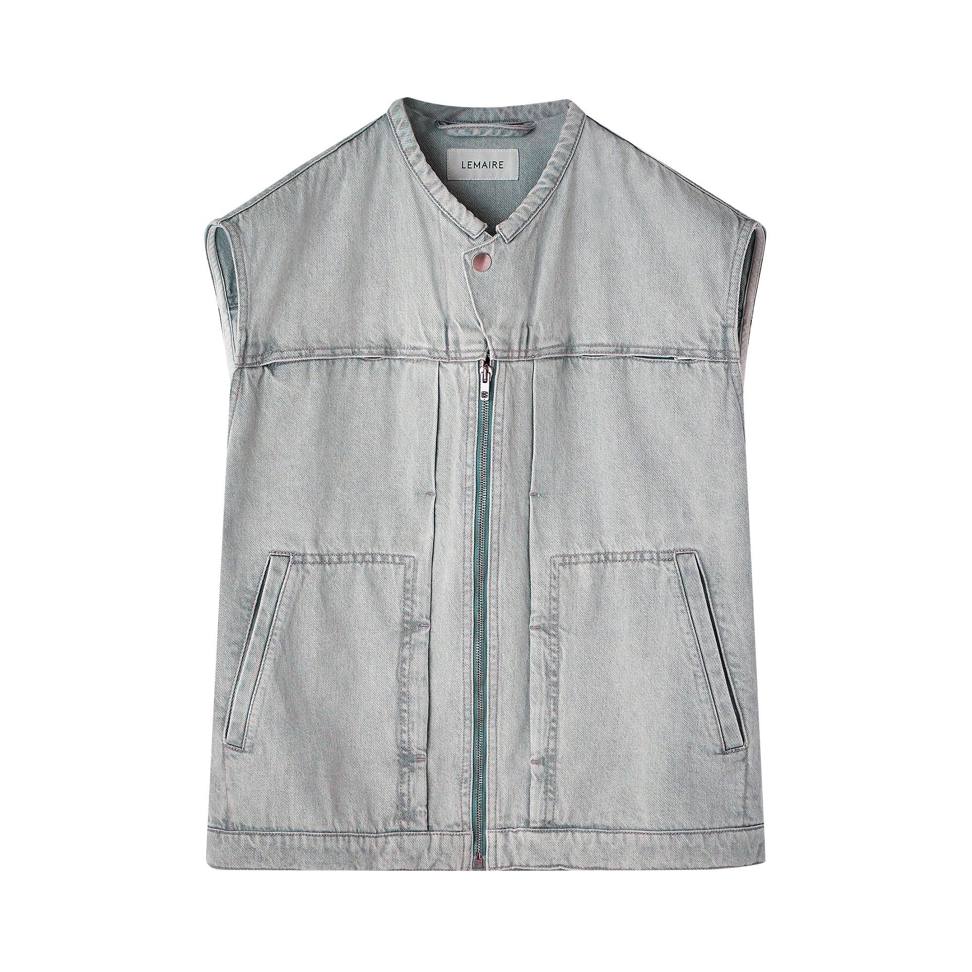 Buy Lemaire Denim Zipped Vest Pale Grey M 221 OW307 LD075 GOAT