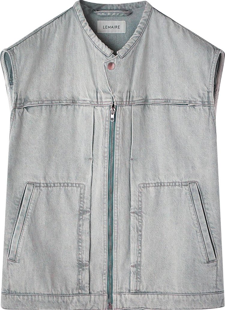 Lemaire Denim Zipped Vest 'Pale Grey'