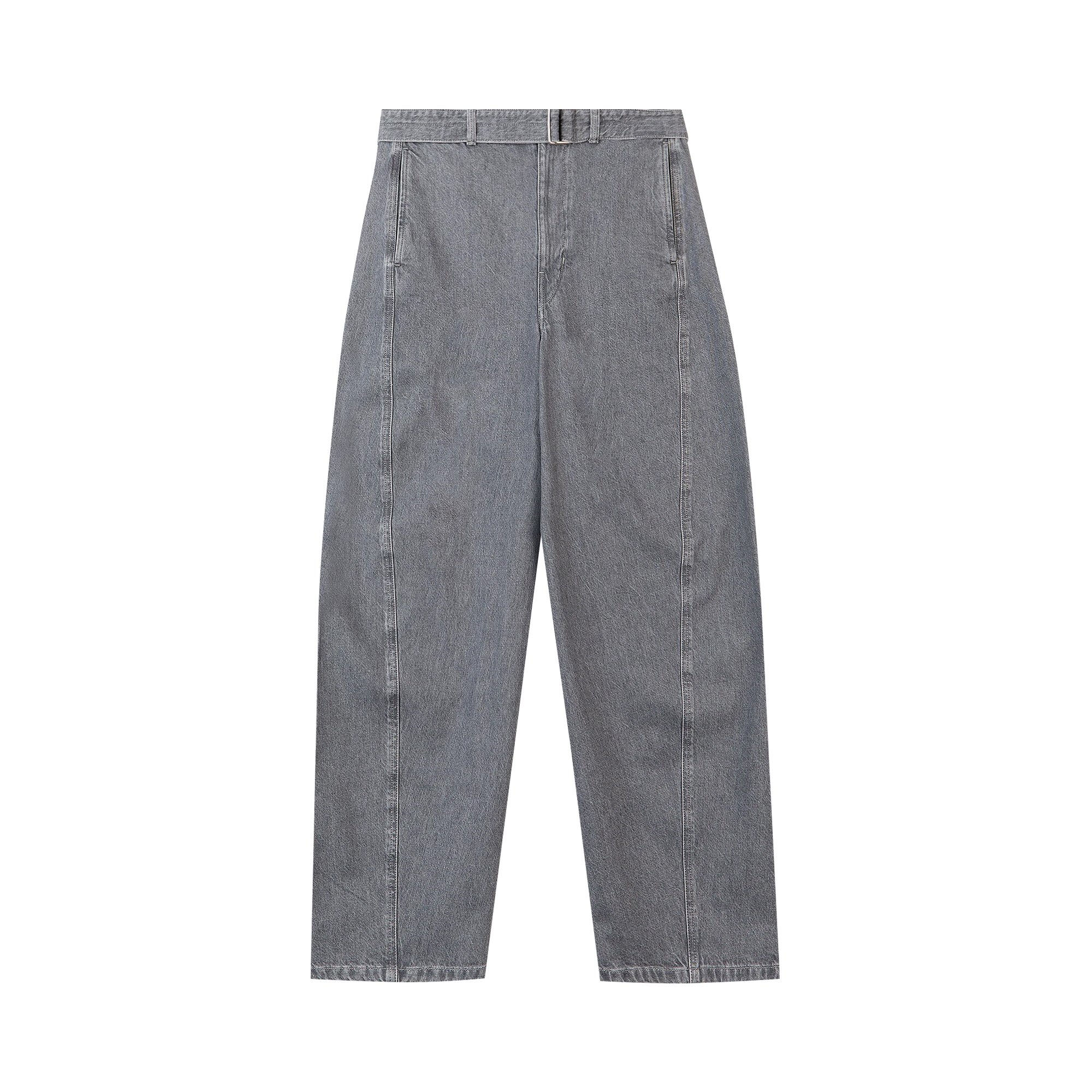 Buy Lemaire Denim Twisted Belted Pant 'Stone Grey' - X 221 PA302