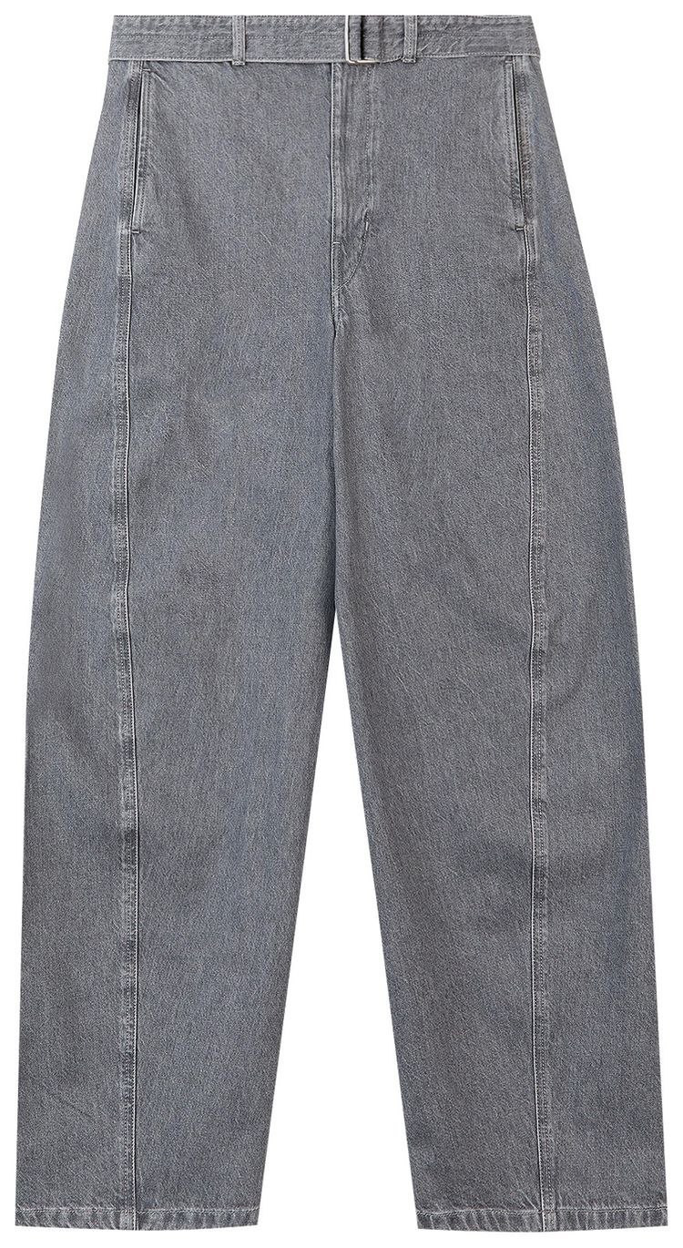 Lemaire Denim Twisted Belted Pant Stone Grey