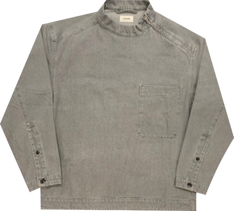 Lemaire Washed Denim Zipped Top 'Pale Grey'