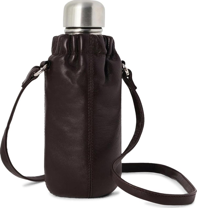 Lemaire Nappa Leather Small Water Bottle Carrier 'Dark Chocolate'
