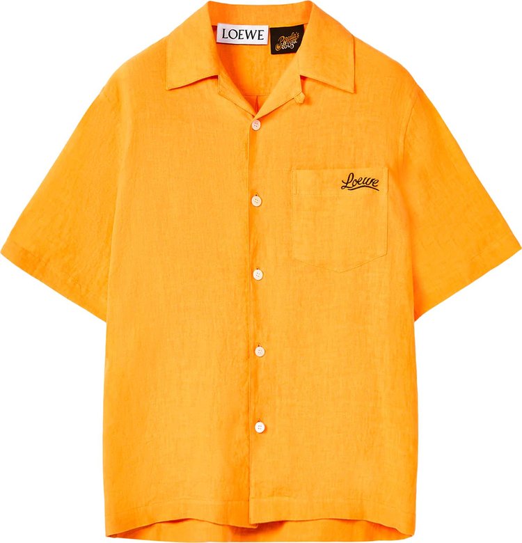 Loewe Linen Bowling Shirt 'Mandarin'