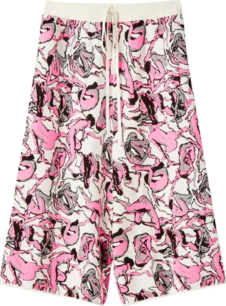 Loewe Knit Jacquard Bodies Long Shorts 'White/Pink'