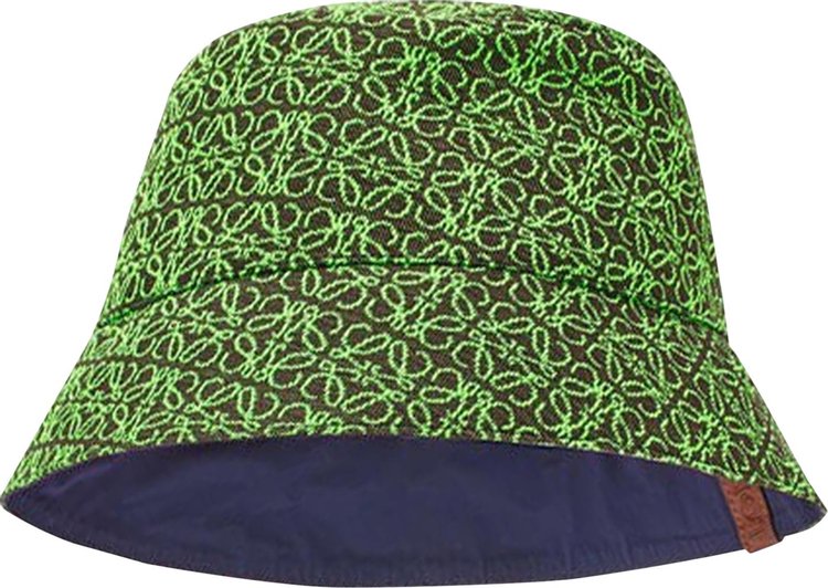 Loewe All Over Anagram Jacquard Reversible Bucket Hat 'Apple Green'