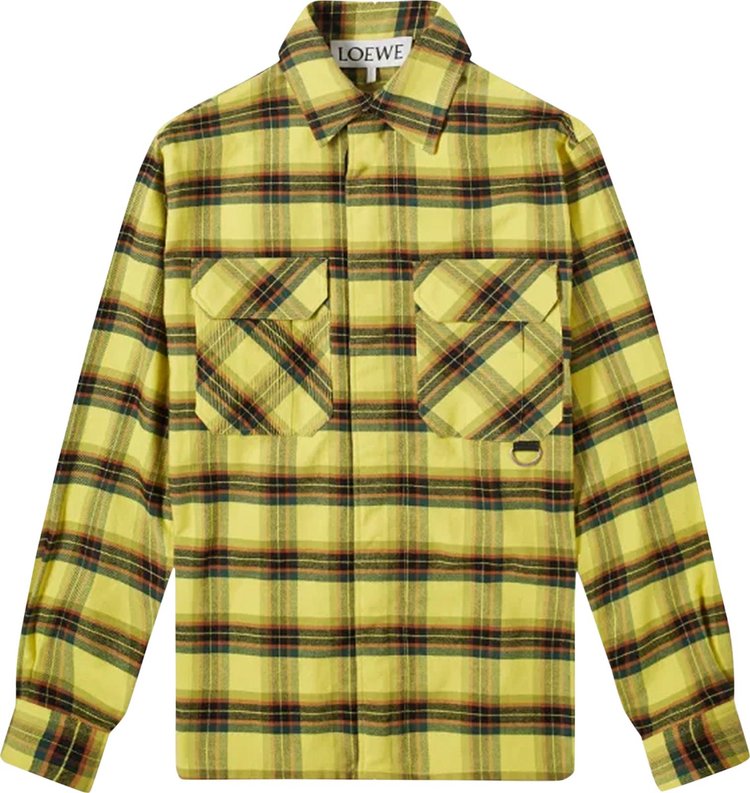 Loewe Check Flannel Zipped Shirt 'Yellow/Black'