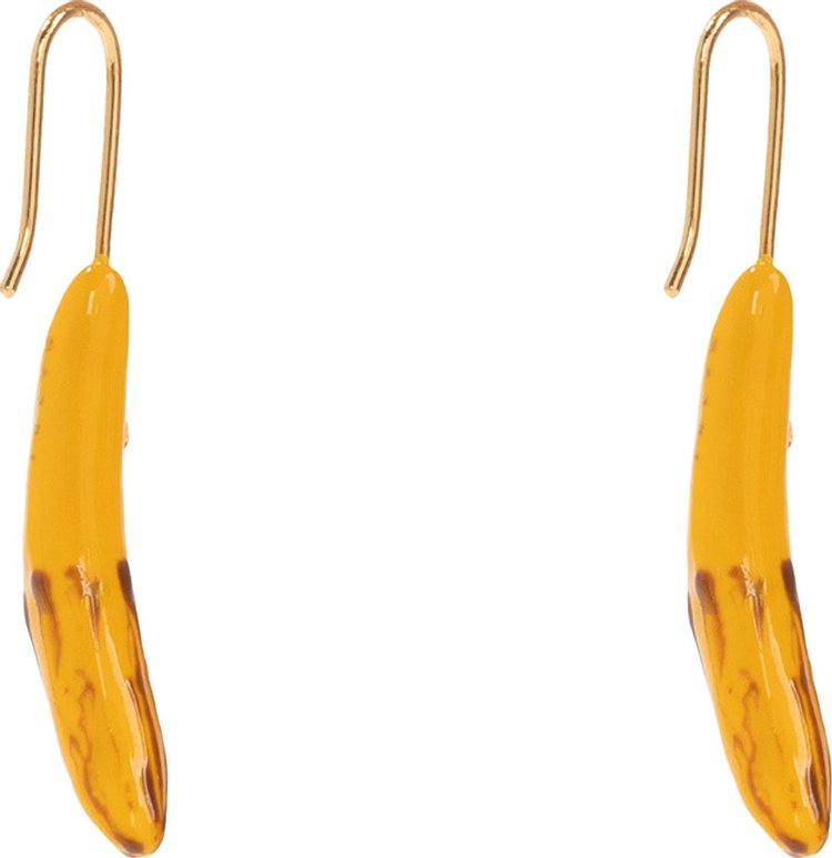 Marni Hand Painted Banana Earrings Gold