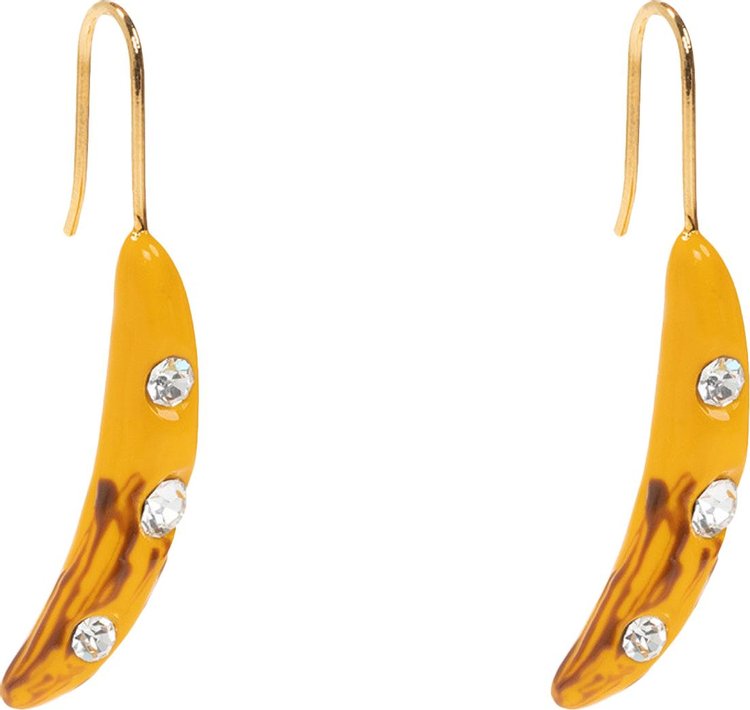 Marni Hand Painted Banana Earrings Gold