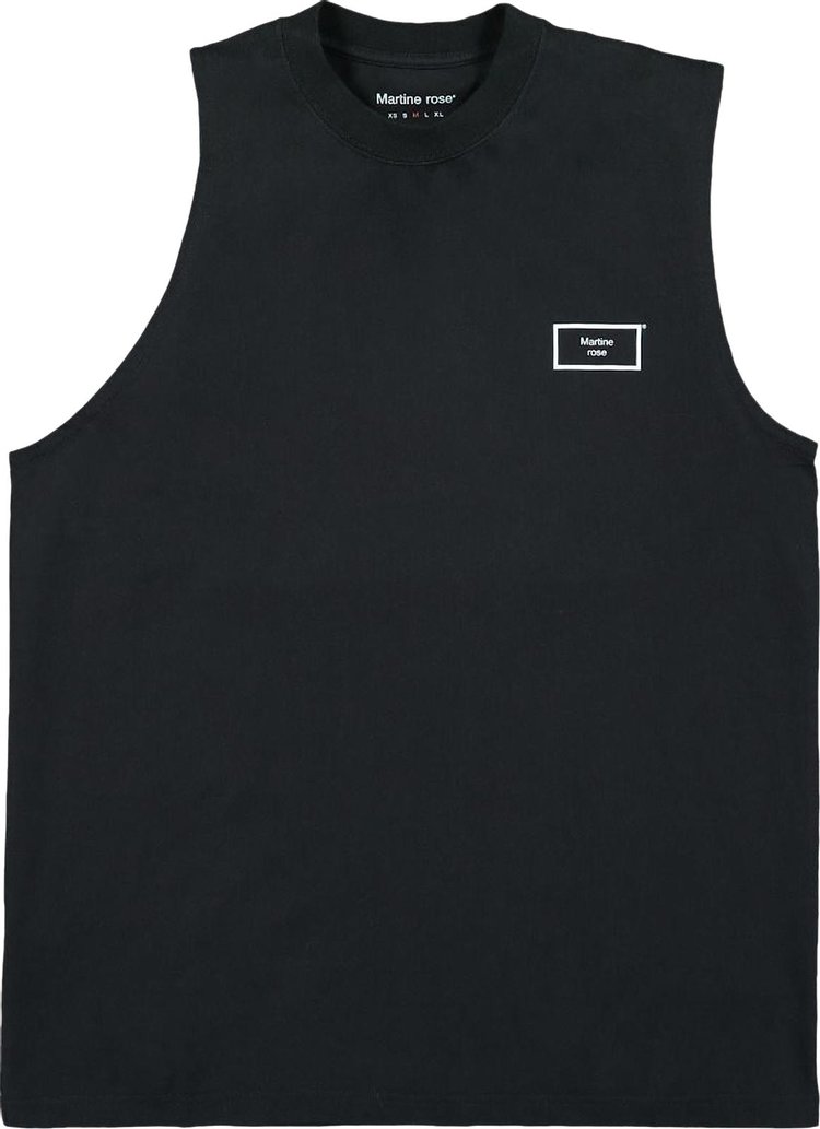 Martine Rose Asymmetric Sleeveless Logo T-shirt 'Black' | GOAT