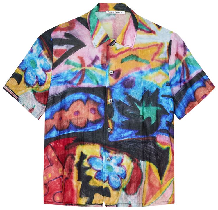Our Legacy Landscape Daylight Print Short Sleeve Box Shirt Multi Color