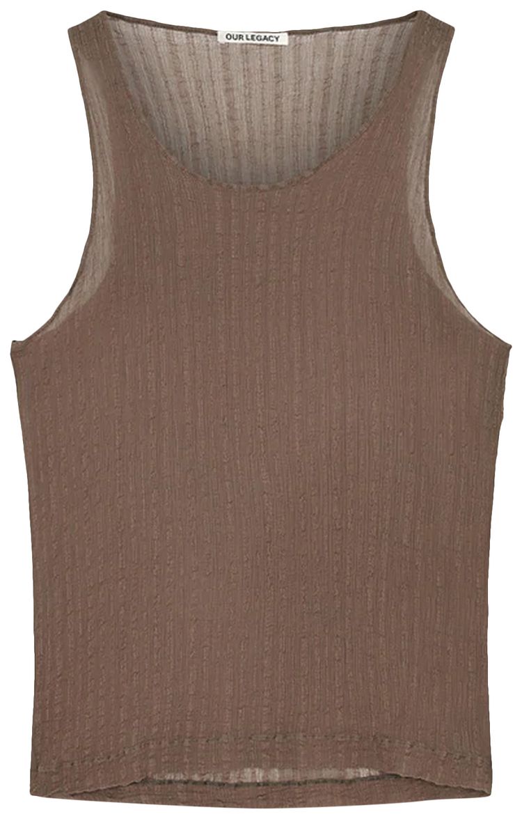 Our Legacy Ruffle Silk Singlet Olive