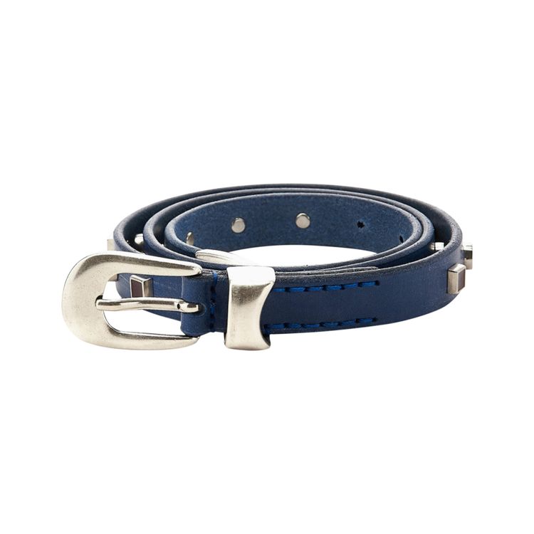Our Legacy Calf Leather 2cm Gem Belt Blue