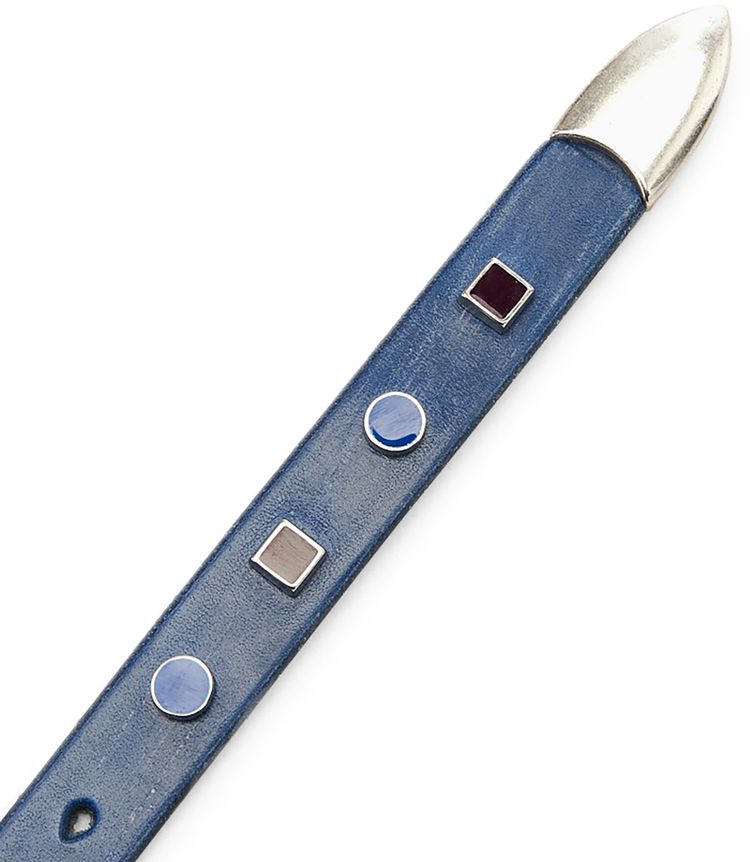 Our Legacy Calf Leather 2cm Gem Belt Blue
