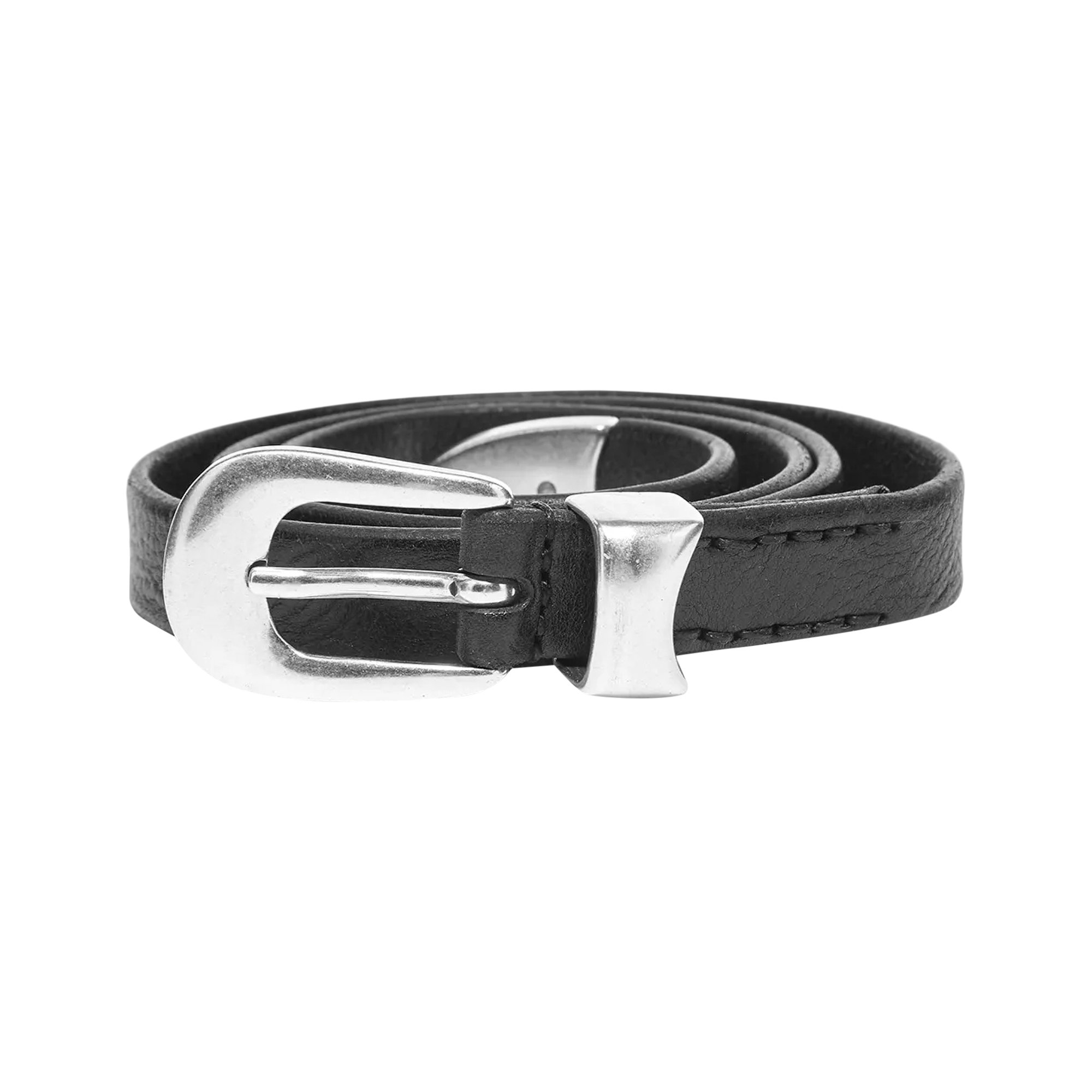 Buy Our Legacy Leather 2cm Belt 'Black' - A2208BBLA | GOAT SA