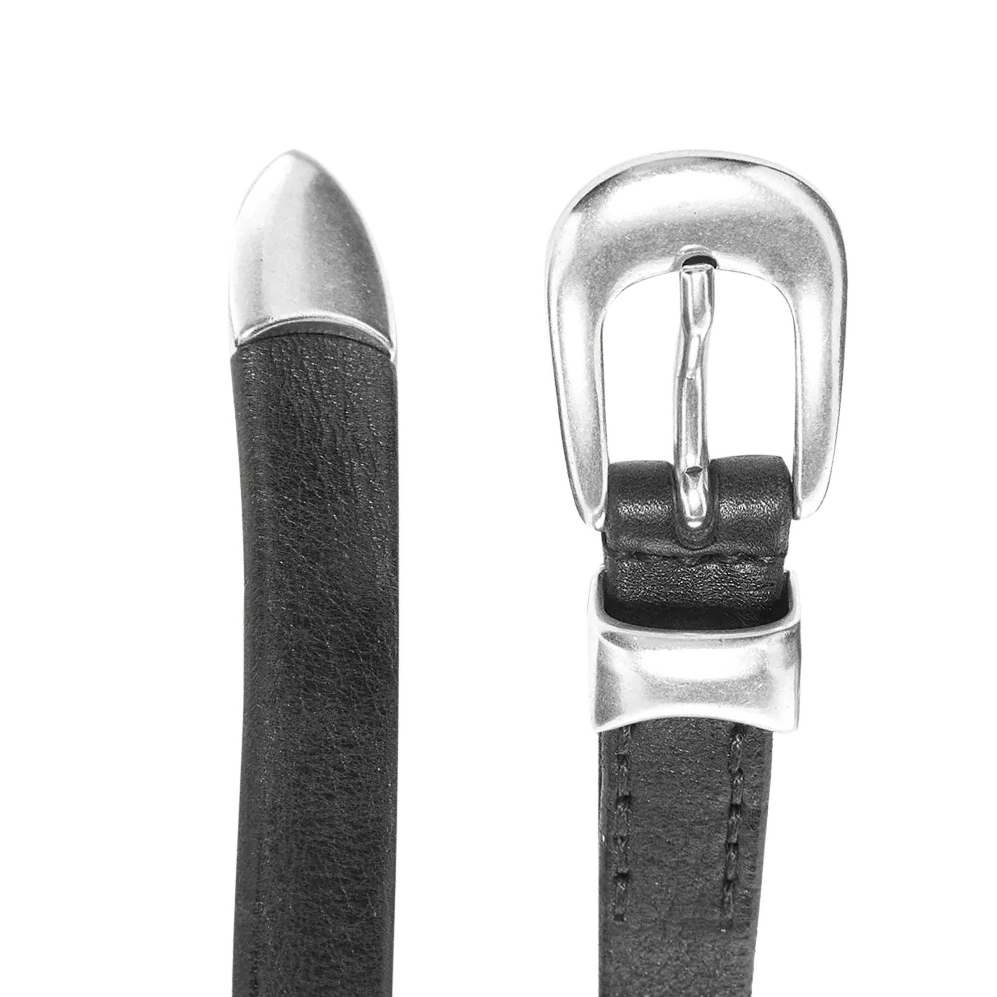Buy Our Legacy Leather 2cm Belt 'Black' - A2208BBLA | GOAT SA
