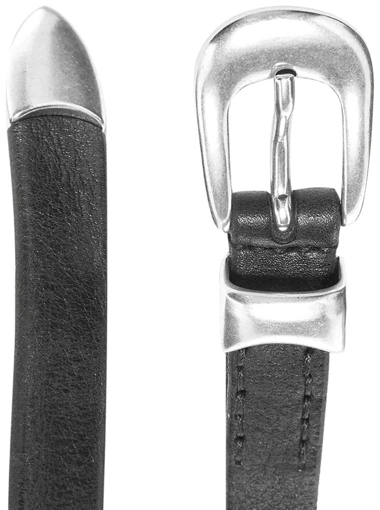 Our Legacy Leather 2cm Belt Black
