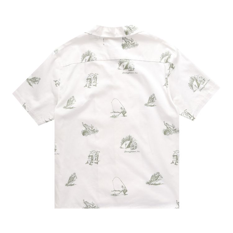 Reese Cooper Camping Print Shirt White