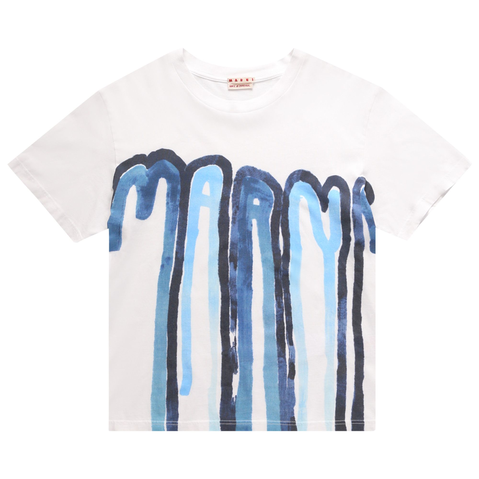 MARNI - MARNI マルニ 22SS ポルトガル製 Dripping Logo Organic Jersey Tee ドリッピングロゴTシャツ THJE0266P1 38 WHITE/BLUE 半袖 トップス【新古品】【中古】【MARNI】 Buy Marni Drip Logo Tee 'Bluette' - THJE0266P1 DLB59 | GOAT