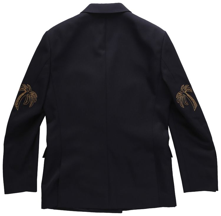 Palm Angels Palm Double Breasted Blazer Navy Blue