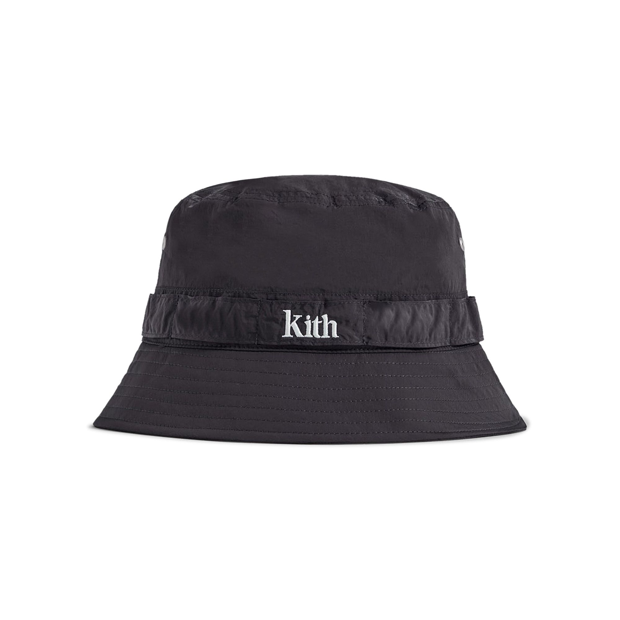 Buy Kith Wrinkle Nylon Serif Bucket Hat 'Battleship' - KHM050098