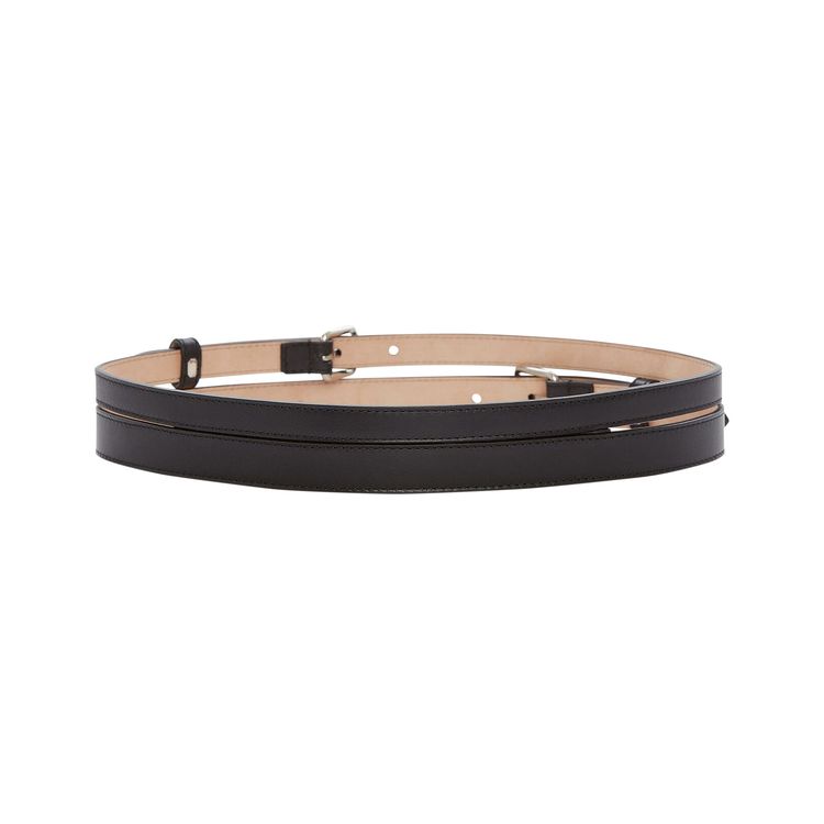 Alexander McQueen Thin Double Belt Black