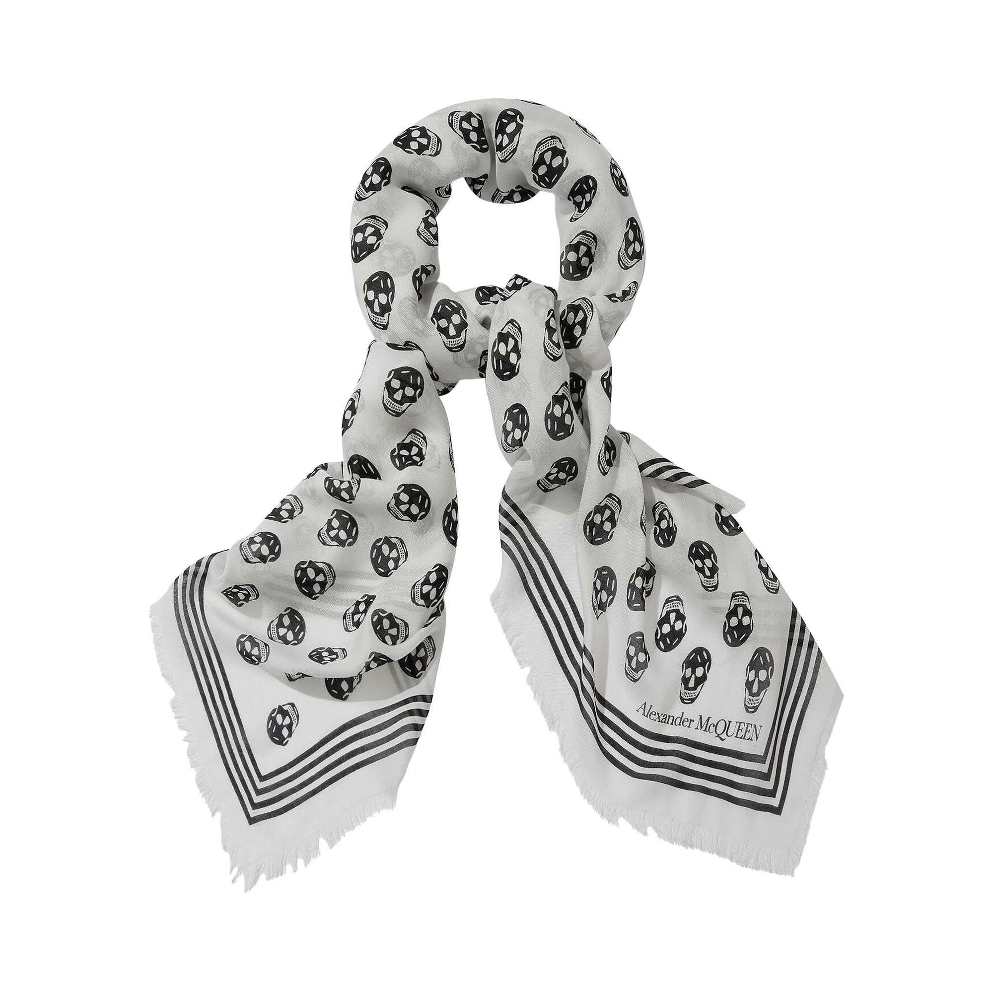 Buy Alexander McQueen Biker Skull Scarf 'Ivory' - 590934