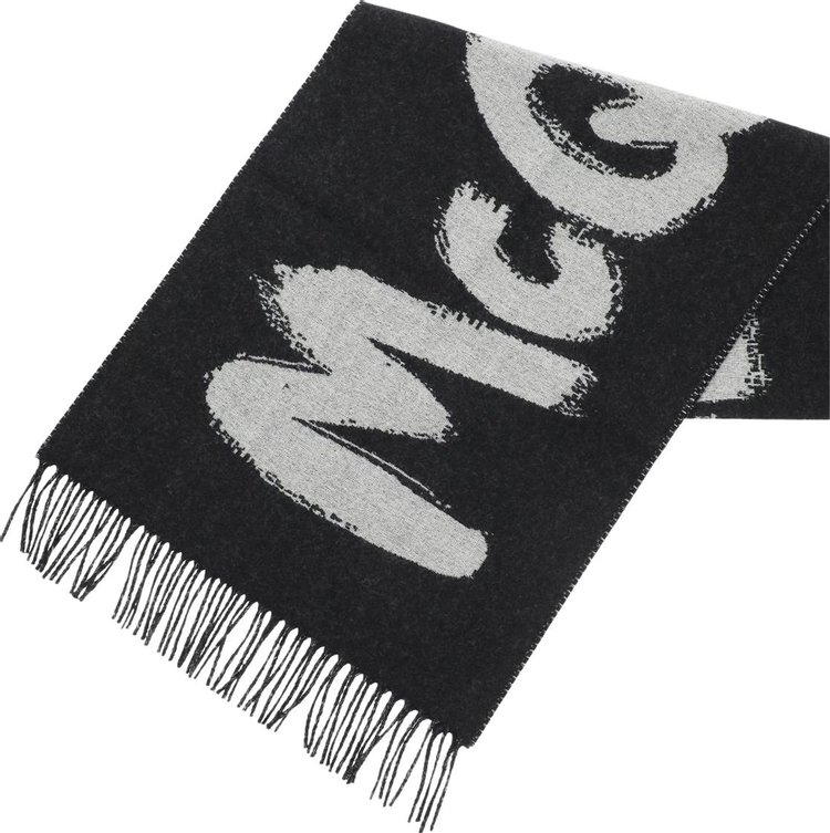 Alexander McQueen Graffiti Scarf Black