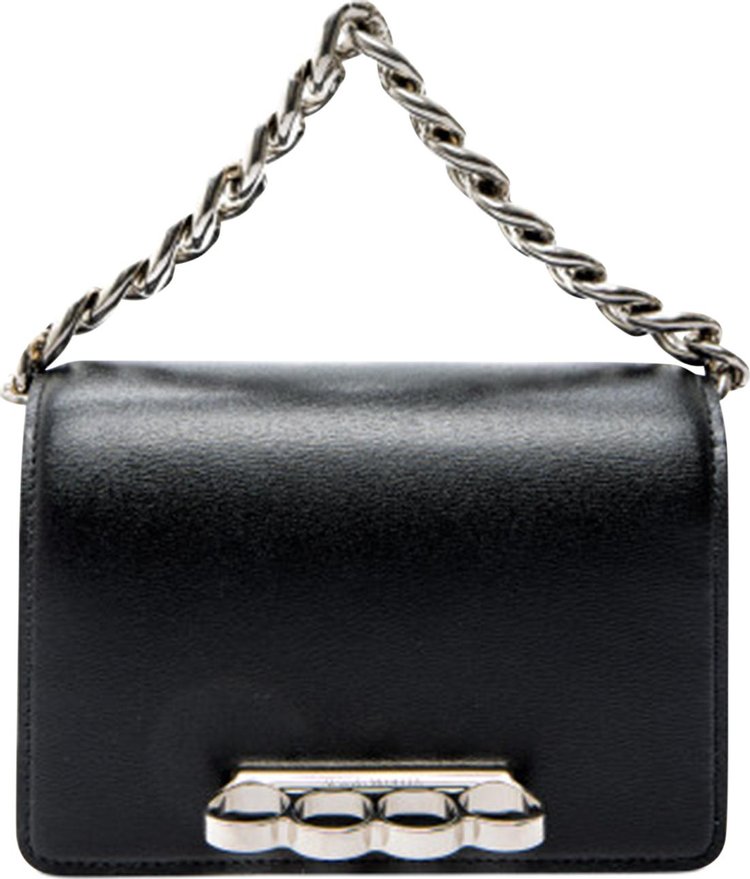 Alexander McQueen Mini 4 Ring Bag With Chain 'Black'